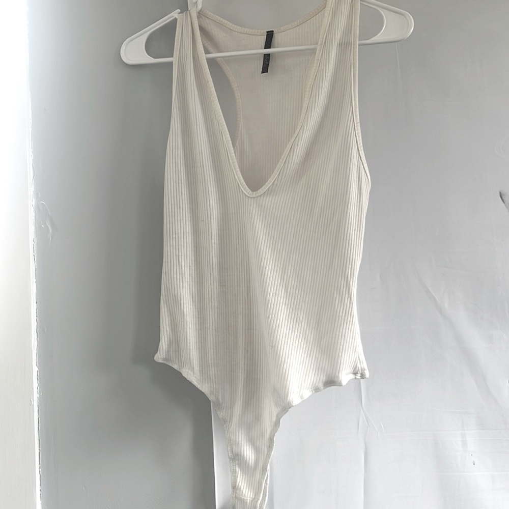 Deep V-Neck Thong Bodysuit